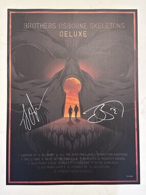 BROTHERS OSBORNE Skeletons Deluxe 18"x24" Poster #136/260 Signed Autographed by